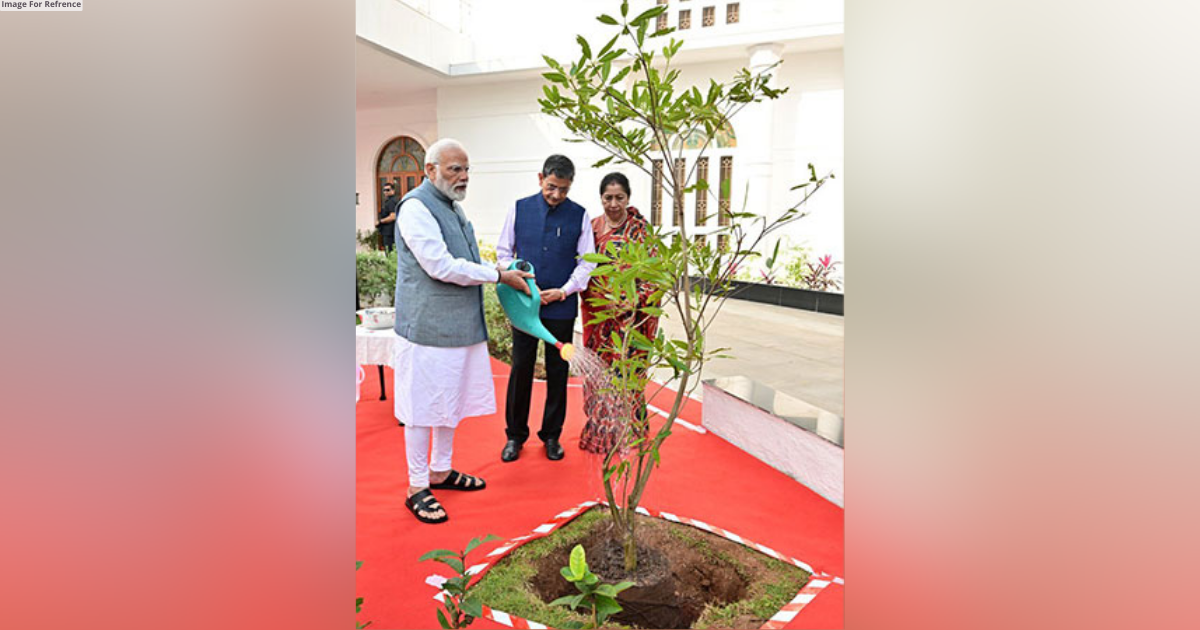 PM Modi, TN Governor Ravi plant 'Rudraksha' saplings on Raj Bhavan premises